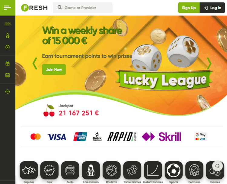 Offizielle Website von Fresh Casino