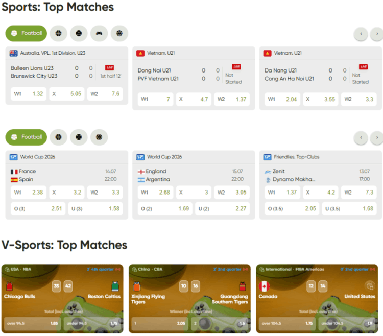 Sportwetten im Fresh Casino
