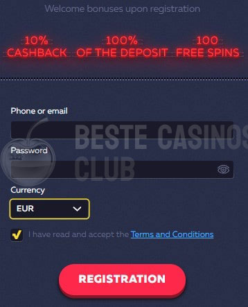 Anmeldung für Vavada Casino