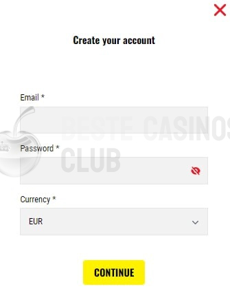 Registrierung bei 21BETS Casino