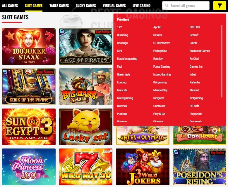 Spielautomaten beim 21BETS Online-Casino