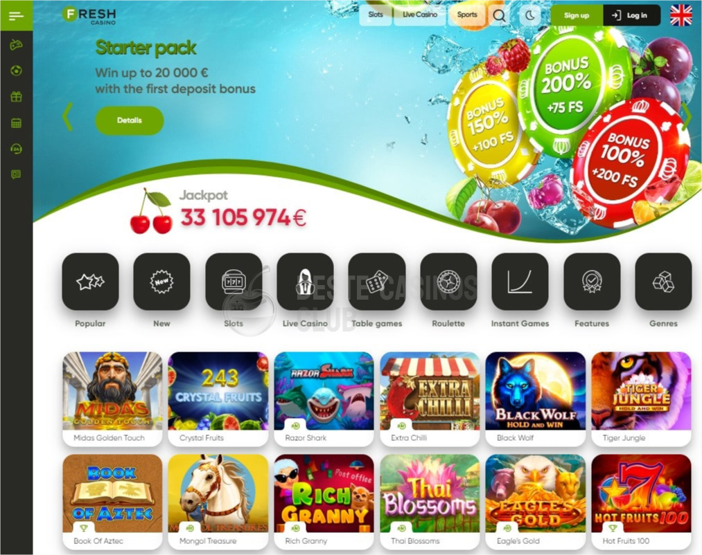 Offizielle Website von Fresh Casino