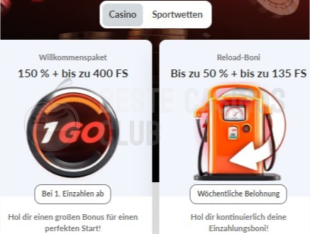 Boni im 1GO Casino