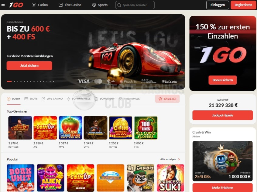 1GO Casino – Offizielle Website