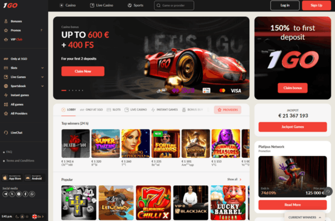 1GO Casino – Offizielle Website