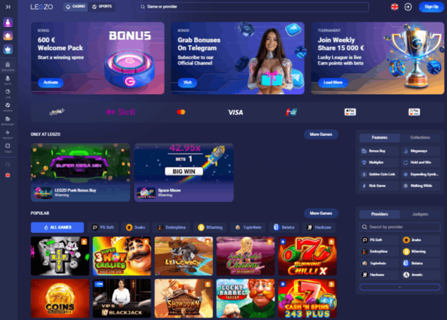 LEGZO Casino – Offizielle Website