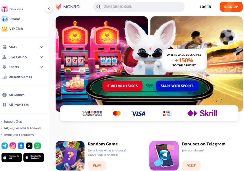 MONRO Casino – Offizielle Website
