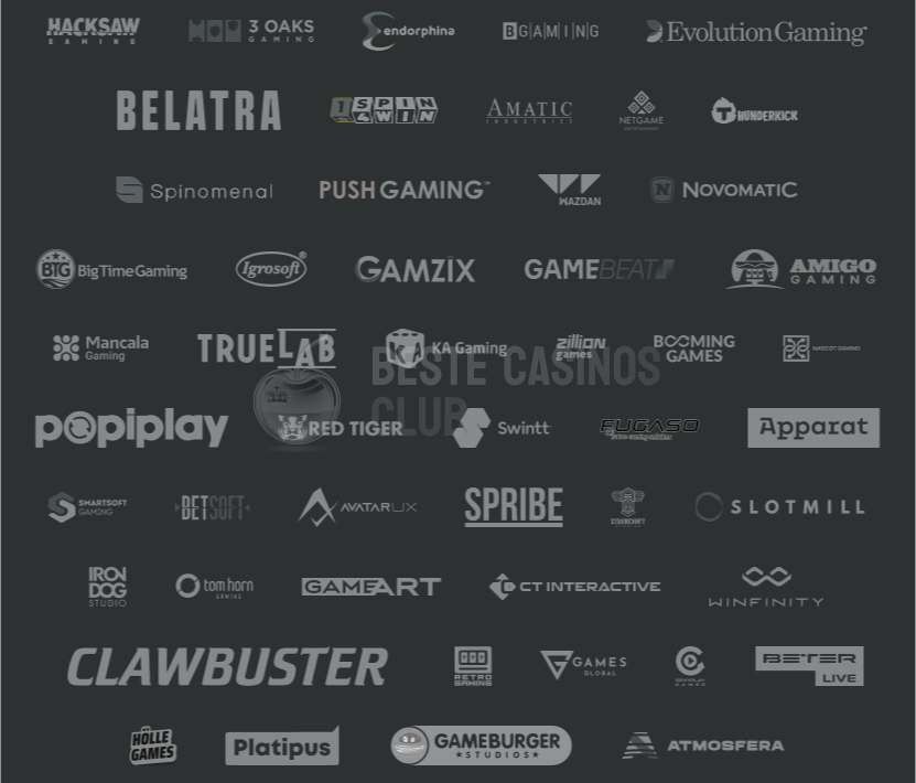 Dazu gehören u. a. BetSoft Gaming, Booming Games, BGaming und Spinomenal