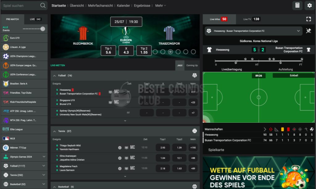 Sportwetten im DRIP Casino