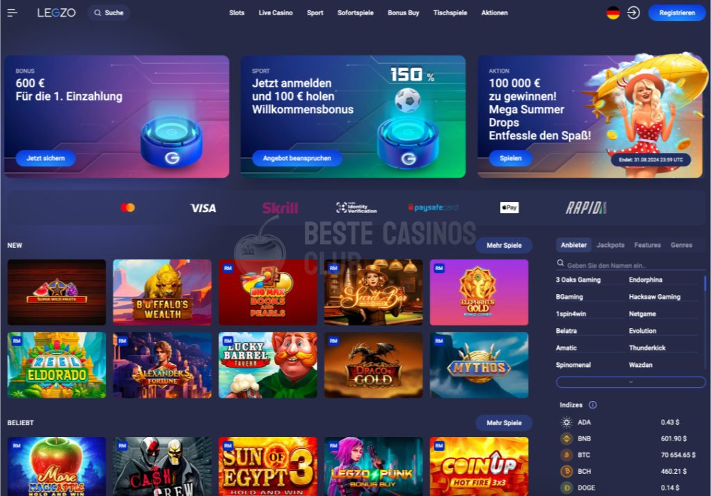 LEGZO Casino – Offizielle Website