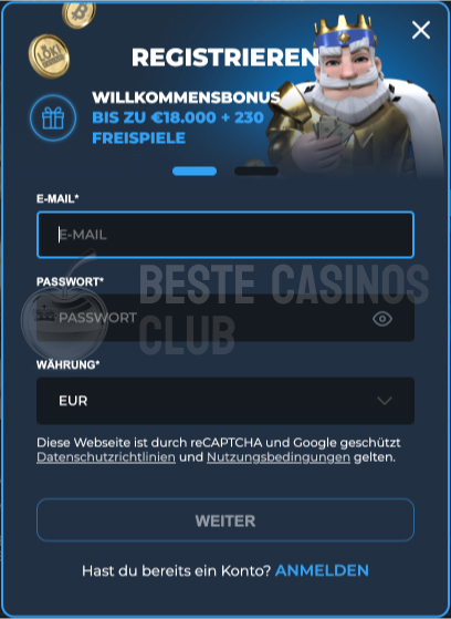 Registrierung im Loki Casino