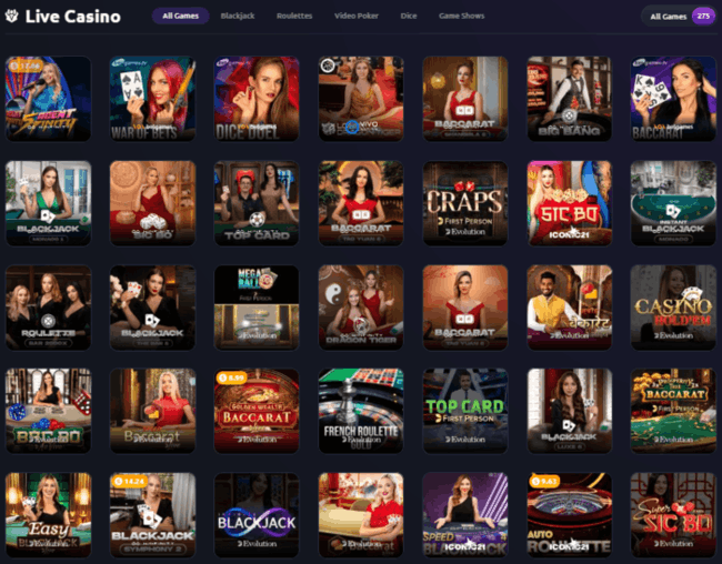 Vegasy Live Casino