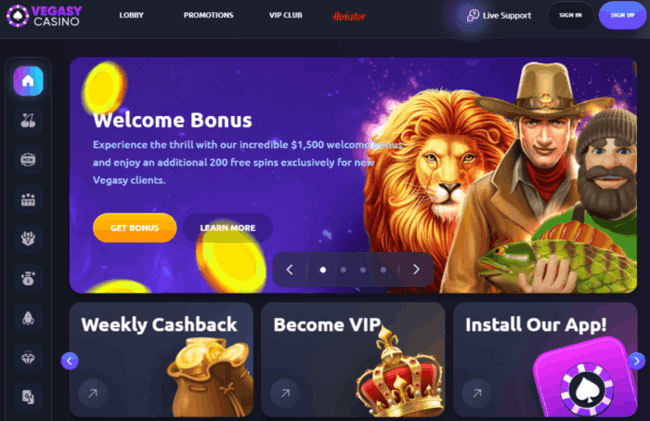 Offizielle Website des Vegasy Casino
